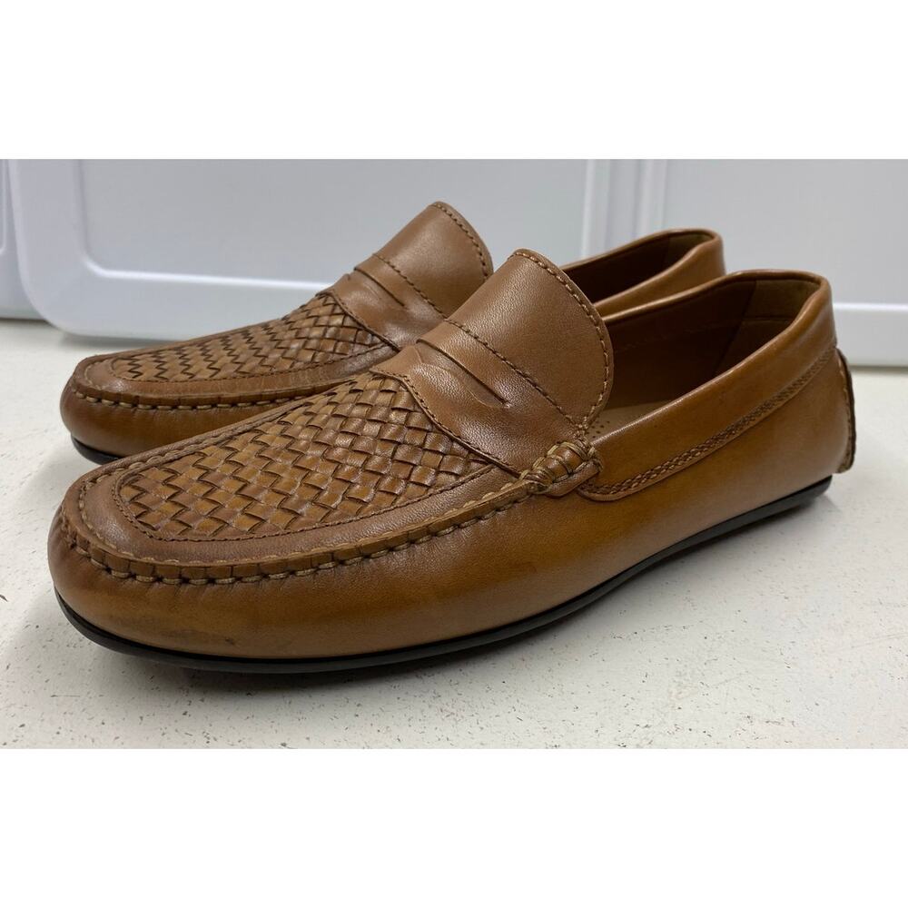 Men J. Peterman Woven Leather Driving slip-on casual dress shoes loafers 8M